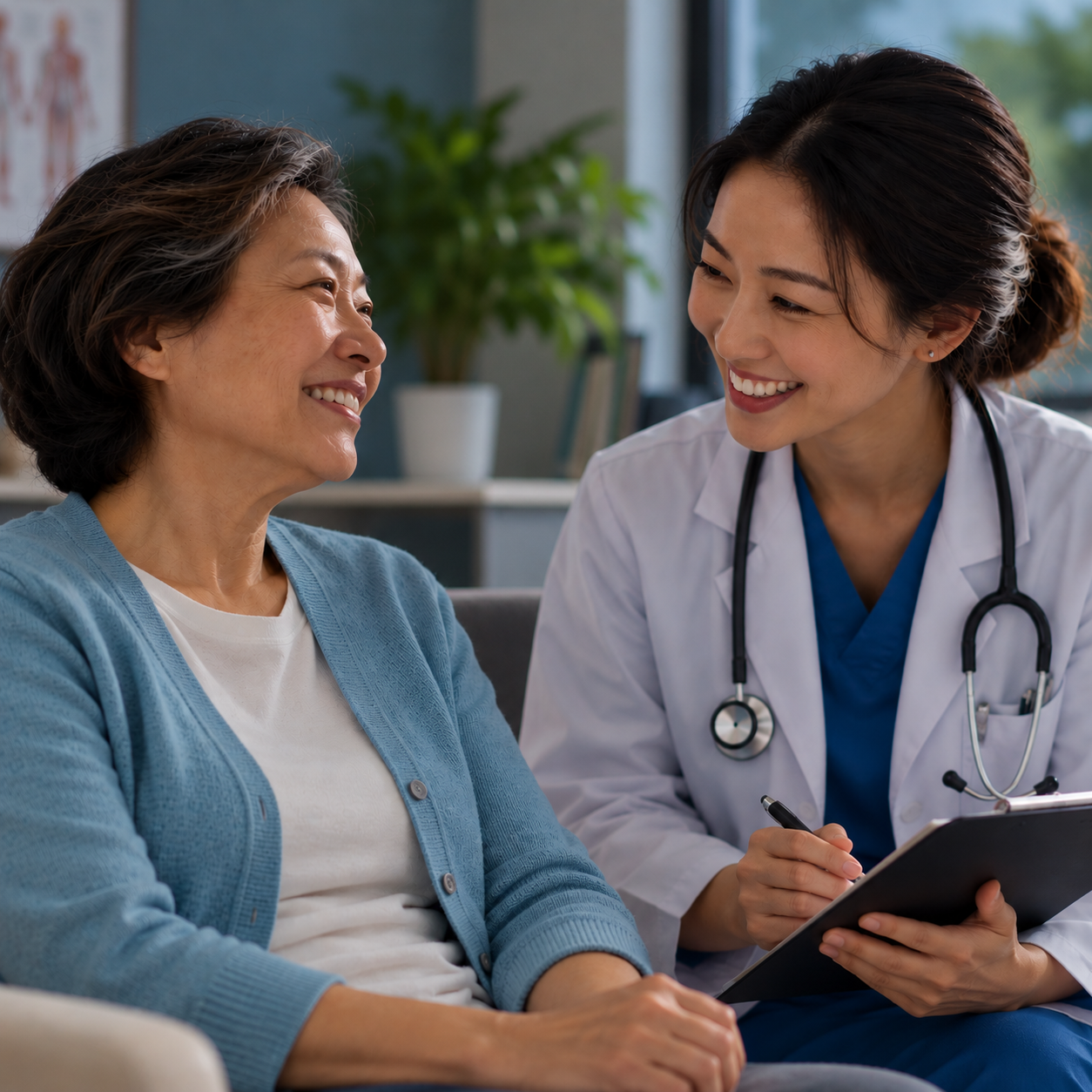 Happy patient receiving personalized care at Anvea Health